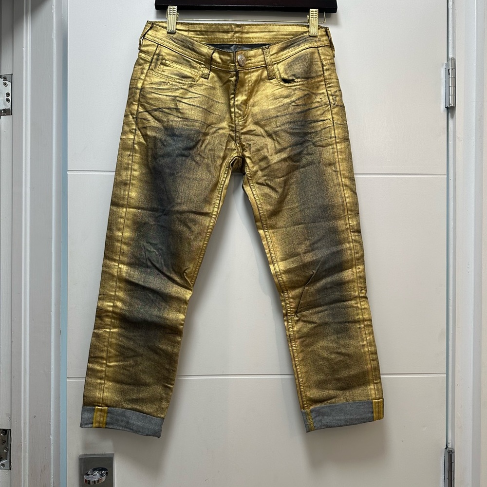 Gold and dark womens Jeans